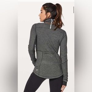 Lululemon base runner half zip heathered hereingbone size 10